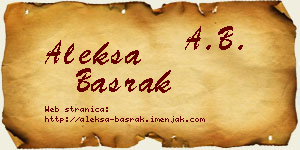 Aleksa Basrak vizit kartica